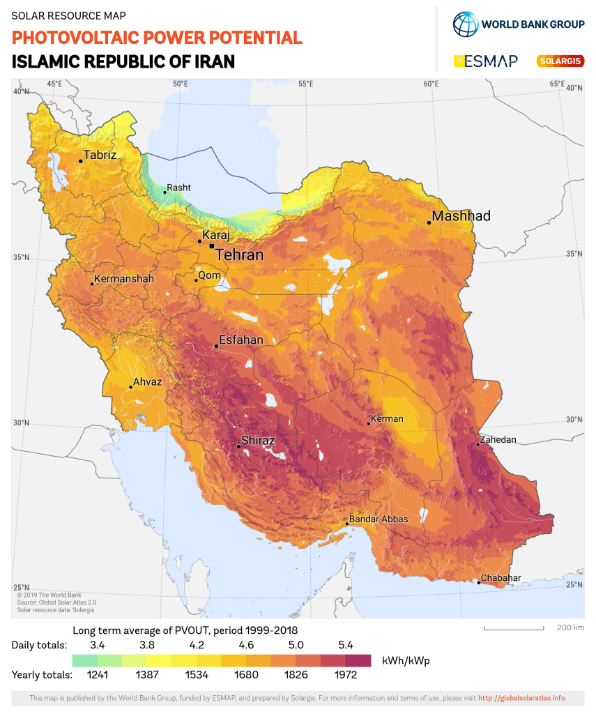 پتانسیل جهانی توان فتوولتائیک (Global Photovoltaic Power Potential)